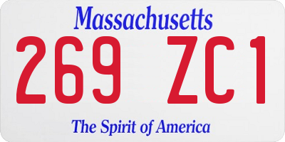 MA license plate 269ZC1