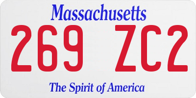 MA license plate 269ZC2