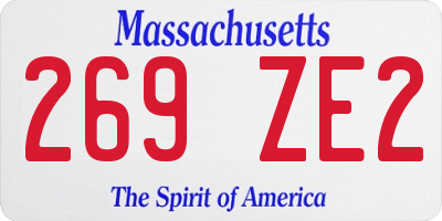MA license plate 269ZE2
