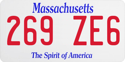 MA license plate 269ZE6