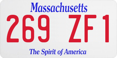 MA license plate 269ZF1
