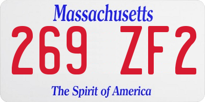 MA license plate 269ZF2