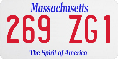 MA license plate 269ZG1