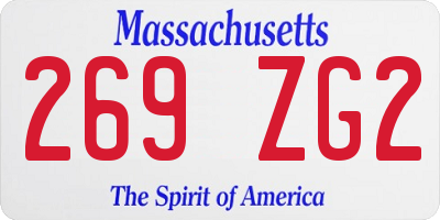 MA license plate 269ZG2