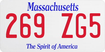 MA license plate 269ZG5