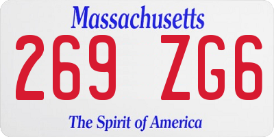 MA license plate 269ZG6