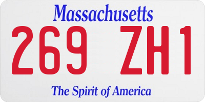 MA license plate 269ZH1