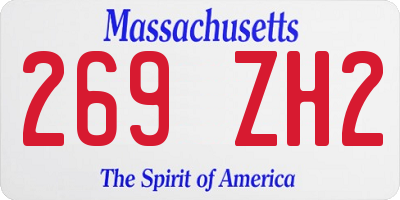 MA license plate 269ZH2