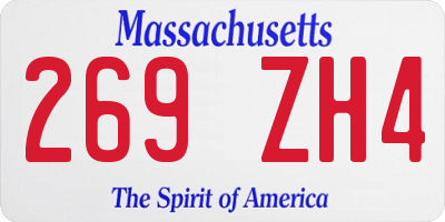 MA license plate 269ZH4