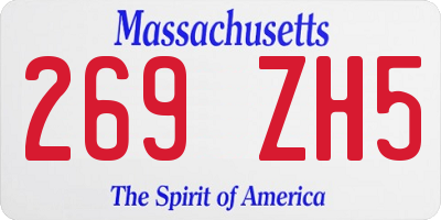 MA license plate 269ZH5