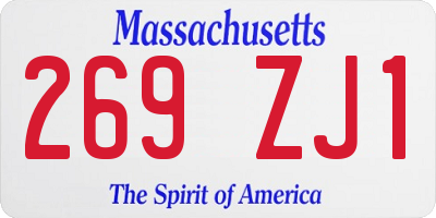 MA license plate 269ZJ1