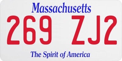 MA license plate 269ZJ2