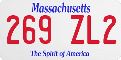 MA license plate 269ZL2