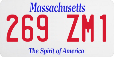 MA license plate 269ZM1