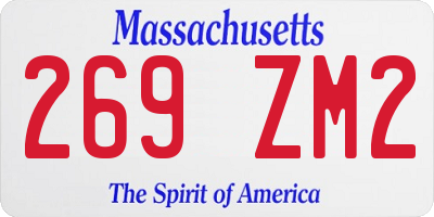 MA license plate 269ZM2