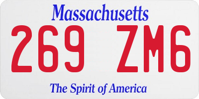 MA license plate 269ZM6