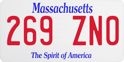 MA license plate 269ZN0
