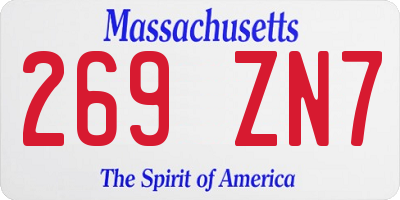 MA license plate 269ZN7