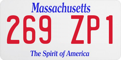 MA license plate 269ZP1