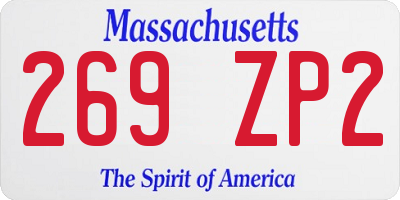 MA license plate 269ZP2