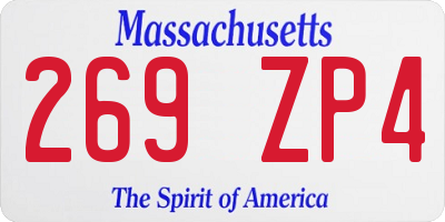 MA license plate 269ZP4