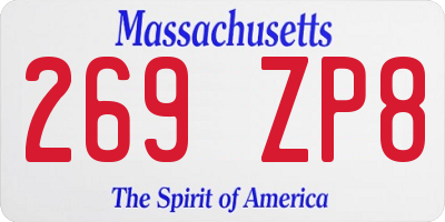 MA license plate 269ZP8