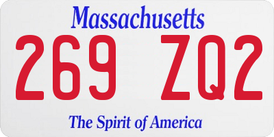 MA license plate 269ZQ2