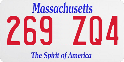 MA license plate 269ZQ4
