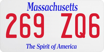 MA license plate 269ZQ6