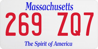 MA license plate 269ZQ7
