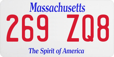 MA license plate 269ZQ8