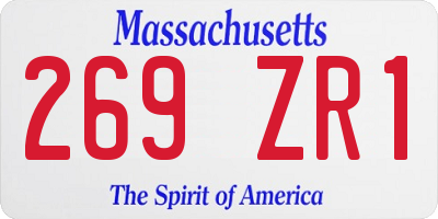 MA license plate 269ZR1