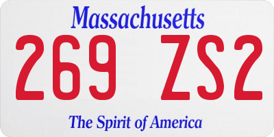 MA license plate 269ZS2