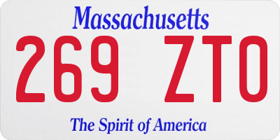 MA license plate 269ZT0