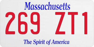 MA license plate 269ZT1