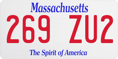 MA license plate 269ZU2