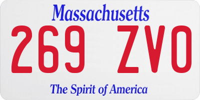 MA license plate 269ZV0