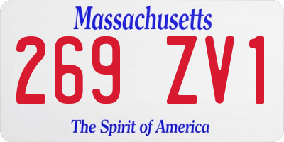 MA license plate 269ZV1