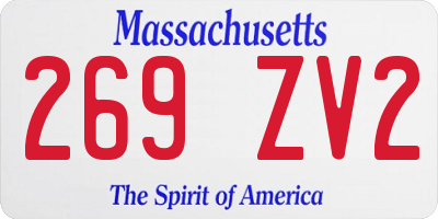 MA license plate 269ZV2