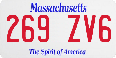 MA license plate 269ZV6