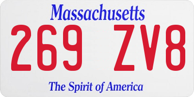 MA license plate 269ZV8