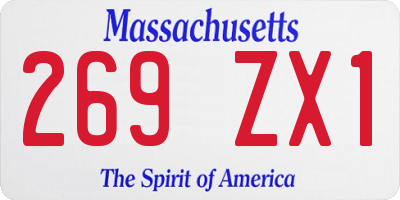MA license plate 269ZX1