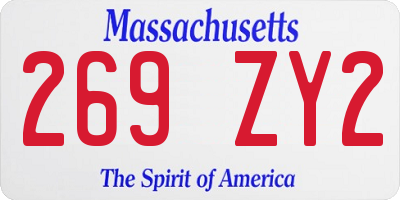 MA license plate 269ZY2