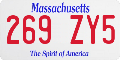MA license plate 269ZY5