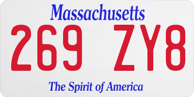 MA license plate 269ZY8