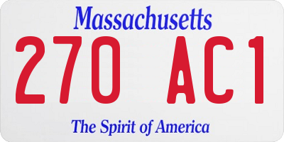 MA license plate 270AC1