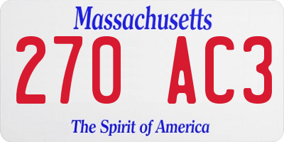 MA license plate 270AC3