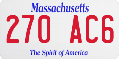 MA license plate 270AC6