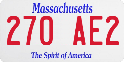MA license plate 270AE2