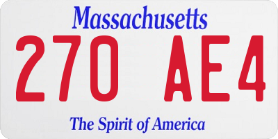MA license plate 270AE4